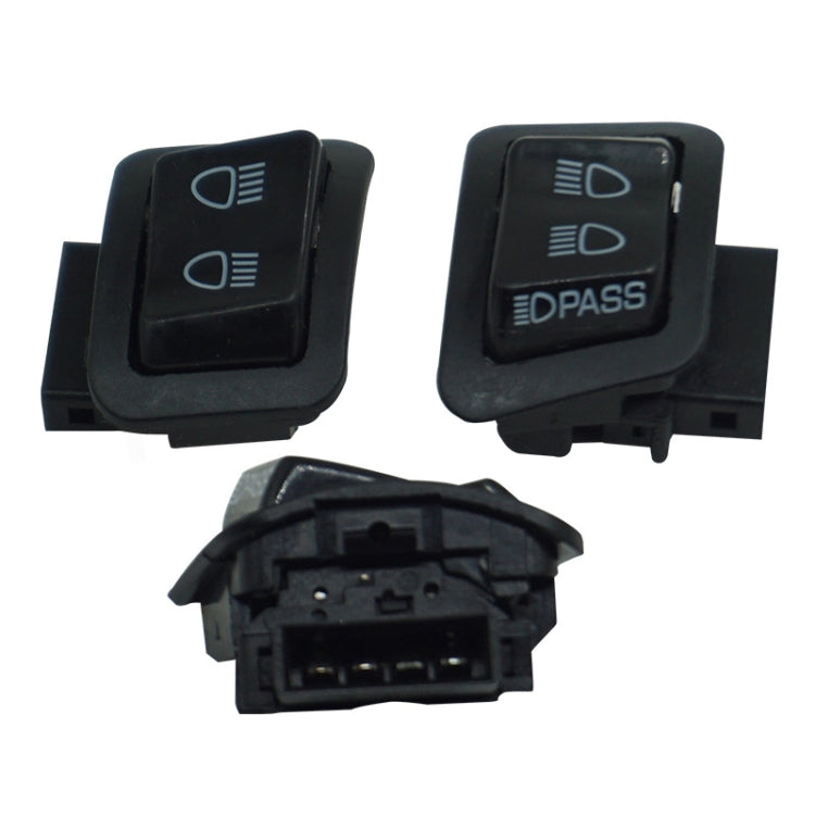 4 PCS Electric Car Scooter Motorcycle Far Near Dimming Lights With Overload Light Switch