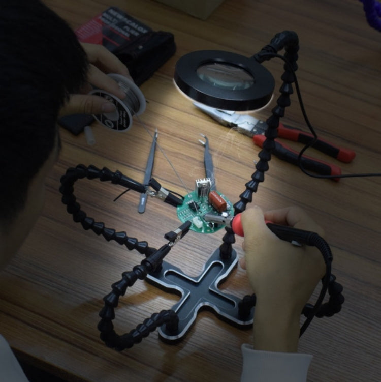 Aluminum Alloy 4-Claw Aircraft Model Universal Arm With Light & Welding Station