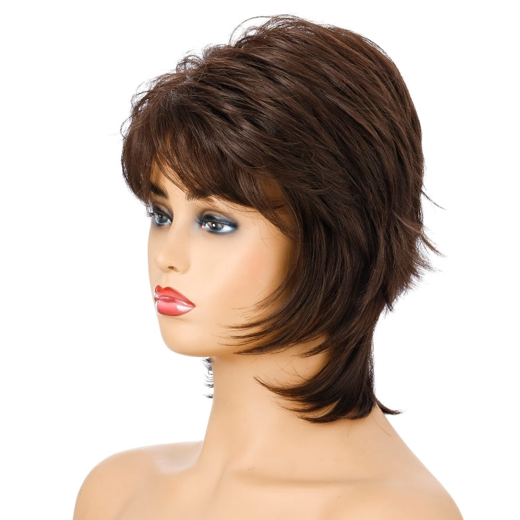 Women Short Hair Wig Full Bangs Chemical Fiber Hair Cover