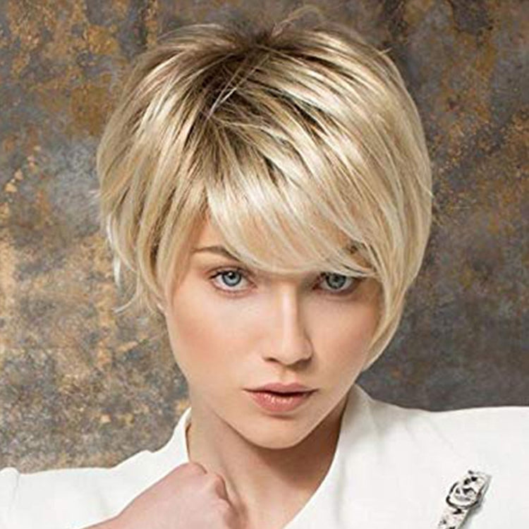 Ladies Gold Short Hair Set Wigs