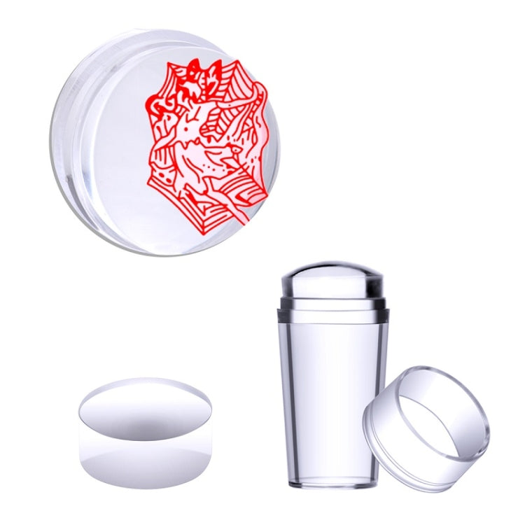 Nail Printing Tool 3.6cm Print Head Frosted Transparent Chess Stamp With Cover