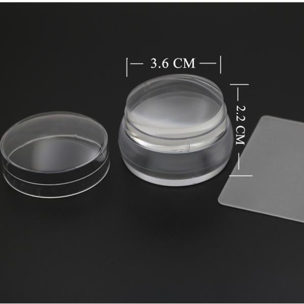 Nail Printing Tool 3.6cm Print Head Frosted Transparent Chess Stamp With Cover