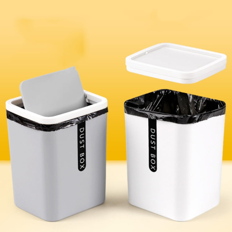 Mini Office Coffee Table Desktop Plastic Shake Lid Storage Trash Can
