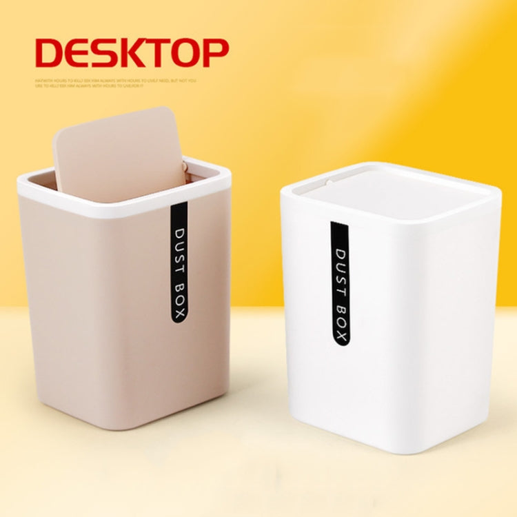 Mini Office Coffee Table Desktop Plastic Shake Lid Storage Trash Can