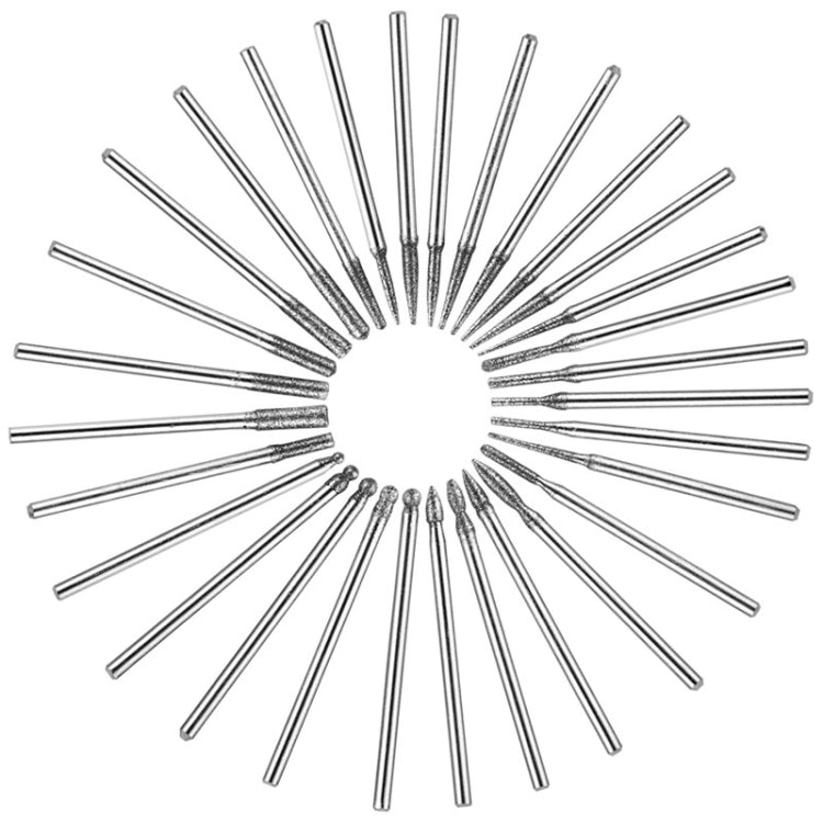 30 Sticks Diamond Nail Polish Heads Set Crystal Phototherapy And Grinding Machine Accessories Tools