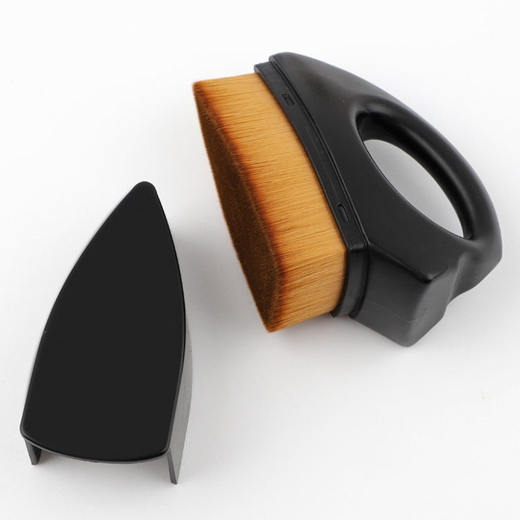 Iron Foundation Brush Soft Hair Blush Powder Brush Repair Volume Loose Powder Brush Plating Blue Brown Hair (OPP Bag Packaging)