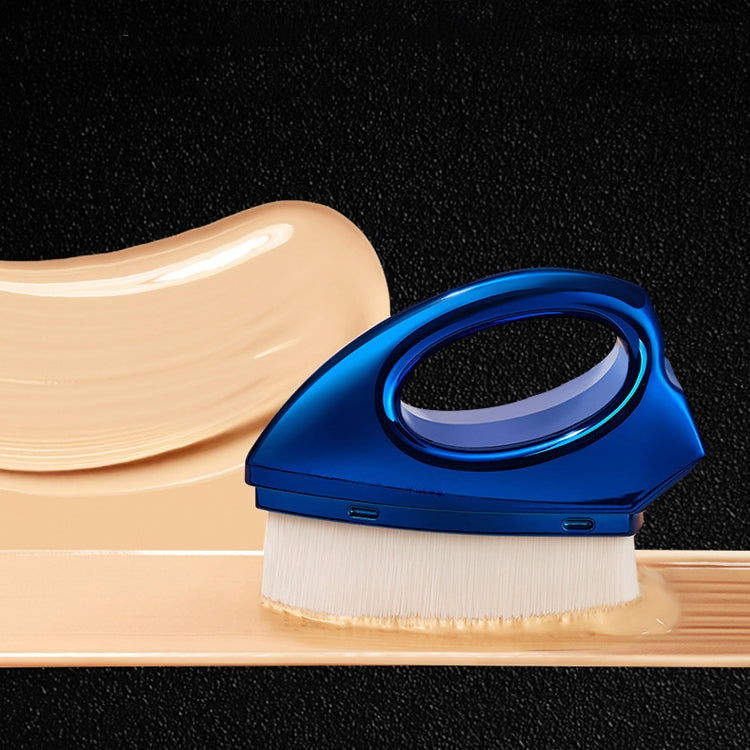 Iron Foundation Brush Soft Hair Blush Powder Brush Repair Volume Loose Powder Brush Plating Blue Brown Hair (OPP Bag Packaging)