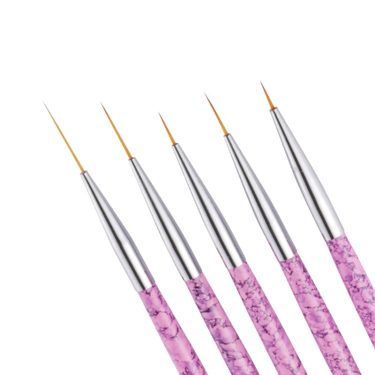 5 in 1 7/9/11/15 / 20mm Nail Art Draw Line Pen Nails Painted Brush