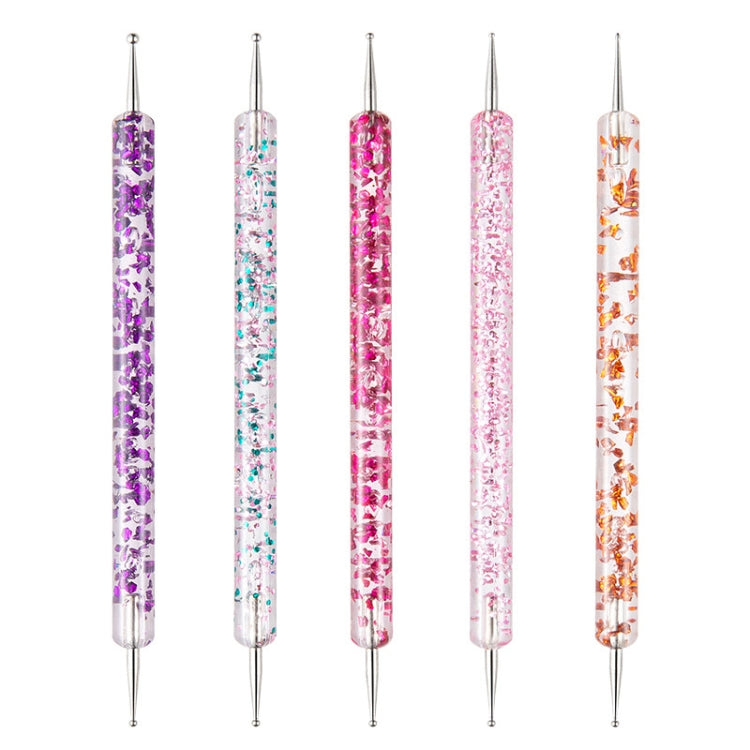5 In 1 Nail Double-Headed Drill Pen Acrylic Transparent Pole Nail Tool
