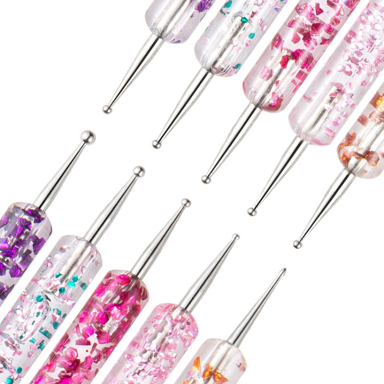 5 In 1 Nail Double-Headed Drill Pen Acrylic Transparent Pole Nail Tool