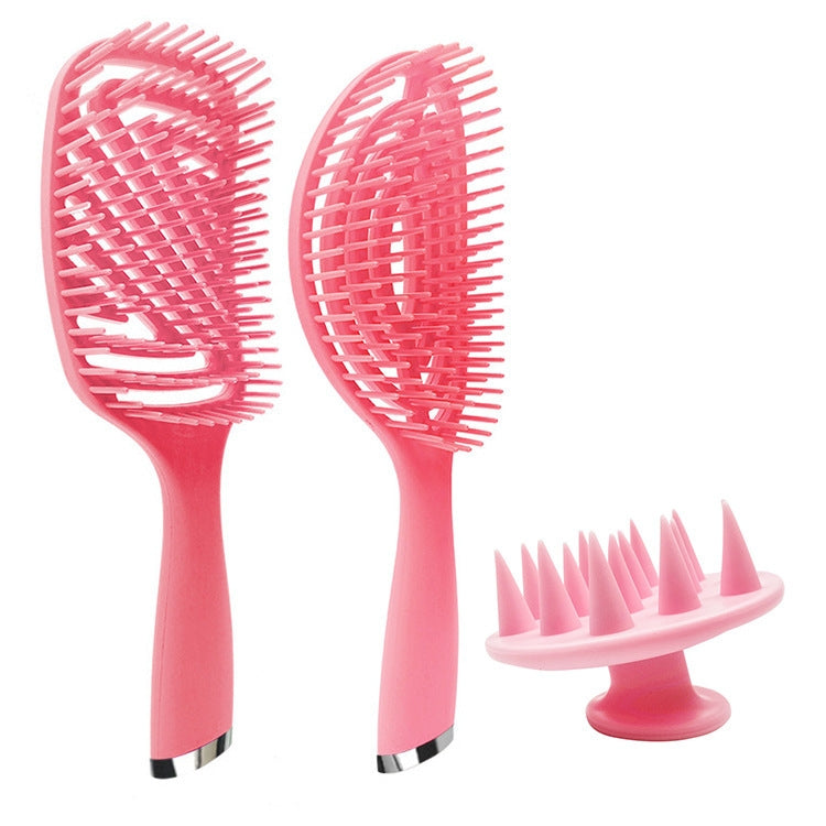 3 in 1 Plastic Curly Hair Salon Comb Set Hollow Massage Mosquito Comb