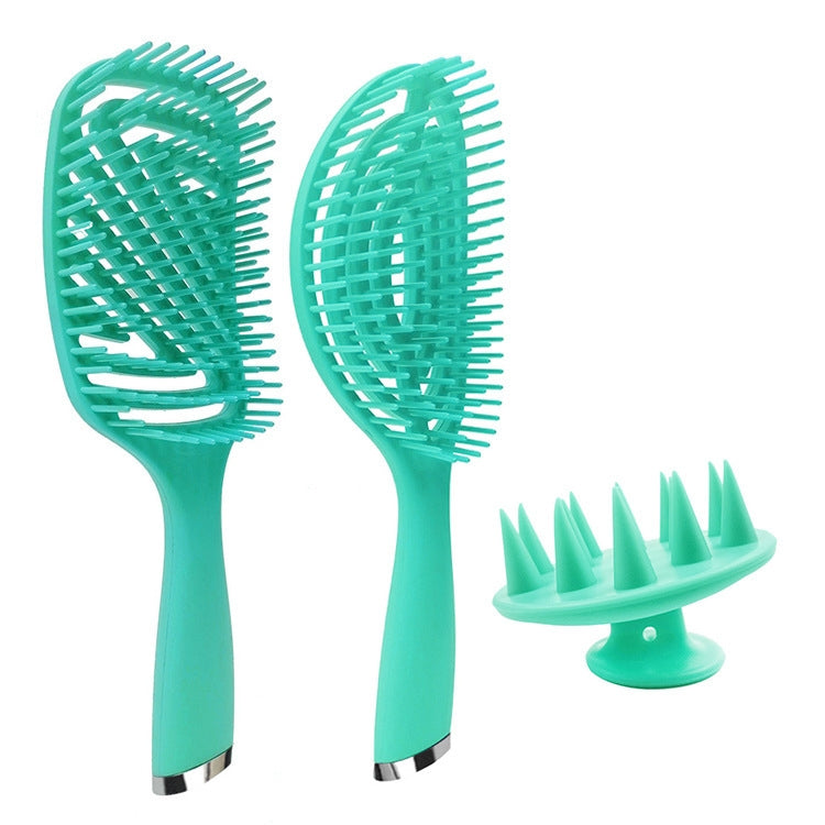 3 in 1 Plastic Curly Hair Salon Comb Set Hollow Massage Mosquito Comb