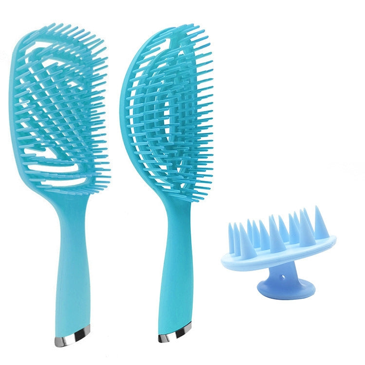 3 in 1 Plastic Curly Hair Salon Comb Set Hollow Massage Mosquito Comb