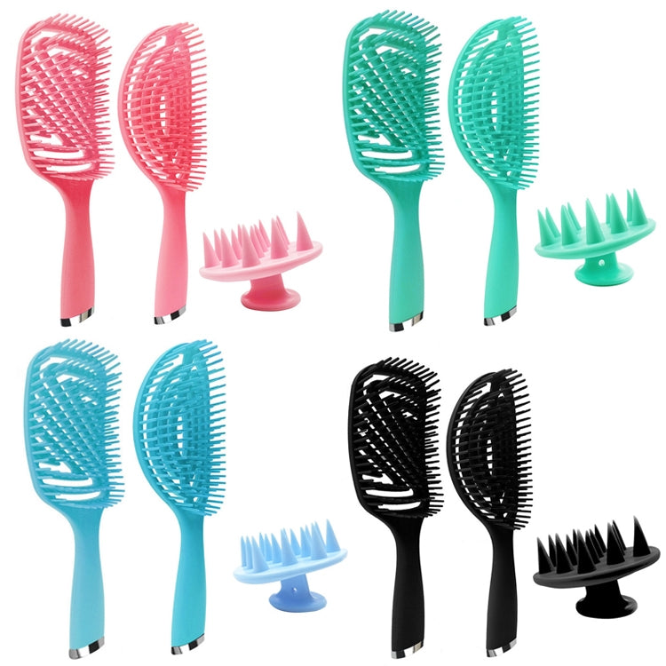 3 in 1 Plastic Curly Hair Salon Comb Set Hollow Massage Mosquito Comb