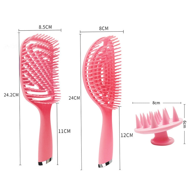 3 in 1 Plastic Curly Hair Salon Comb Set Hollow Massage Mosquito Comb