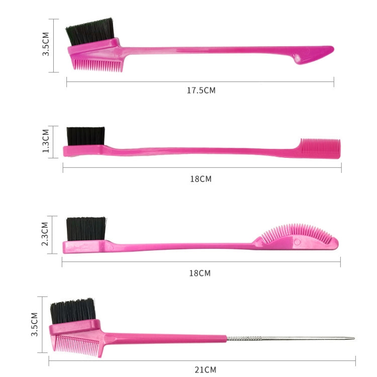 3 PCS Eyebrow Brush Eyelash Comb Set Hairline Comb Eyebrow Trimming Tool