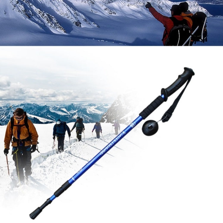 JUNGLELEOPARD 3-Section Straight Handle Aluminum Trekking Pole Multifunctional Walking Hand Crutches