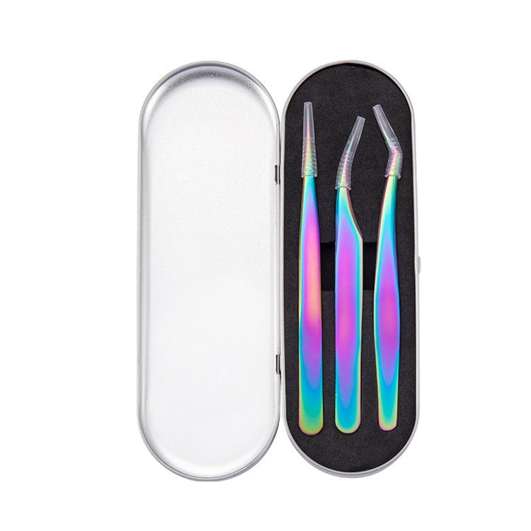 Nail Art Eyelash Tweezers Stainless Steel Colorful High Precision Grafting Eyelash Curler