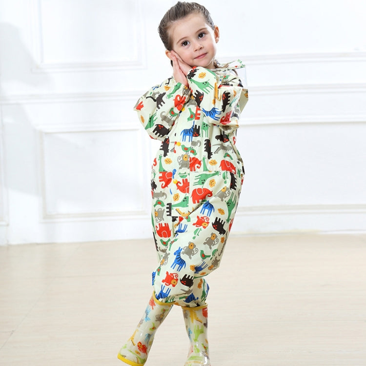 Siamese Children Raincoat  Print Thin Section Hooded  Raincoat
