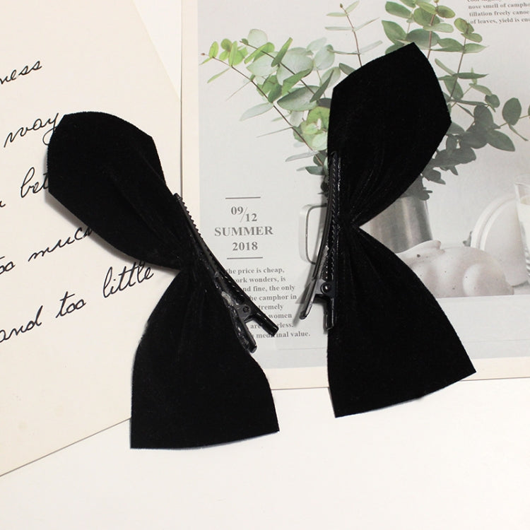 2 Pairs Half Bow Hair Clip Retro Girl Side Duckbill Clip Hair Ornament, Colour: Polyester Red