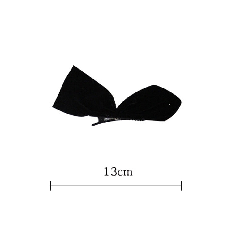2 Pairs Half Bow Hair Clip Retro Girl Side Duckbill Clip Hair Ornament, Colour: Polyester Red