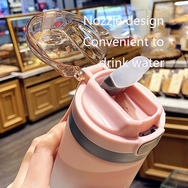 Cartoon Girl Straw Cup Fresh Frosted Gradient Scale Plastic Cup Portable Cup