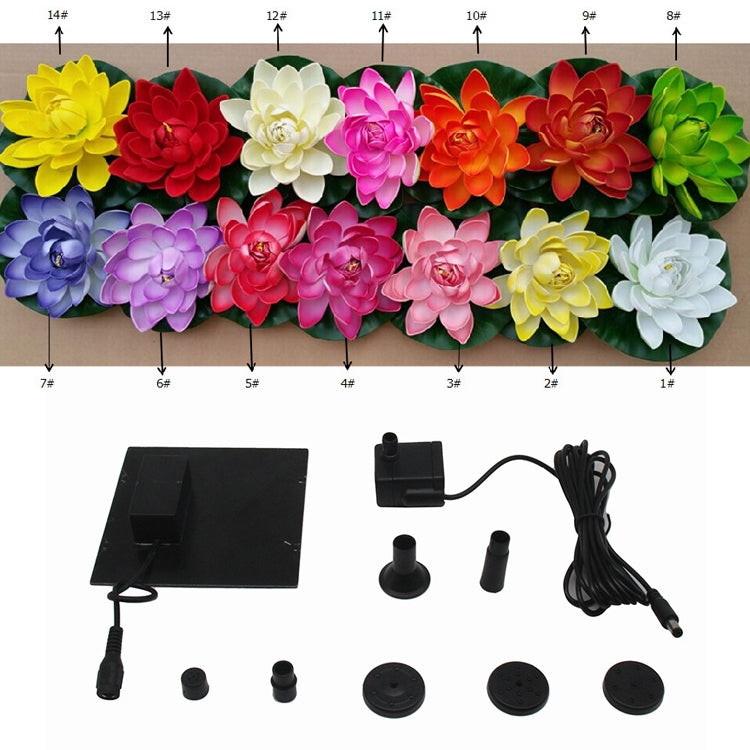 Solar Fountain Floating Views Garden Pool Water Scene, Lotus Leaf Flower Style,Color Random Deilvery
