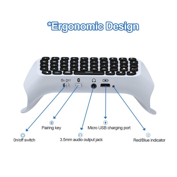 JYS-P5121 Bluetooth Wireless Handle Keyboard Can Chat Voice External Keyboard Suitable For PS5, Note: Without Handle