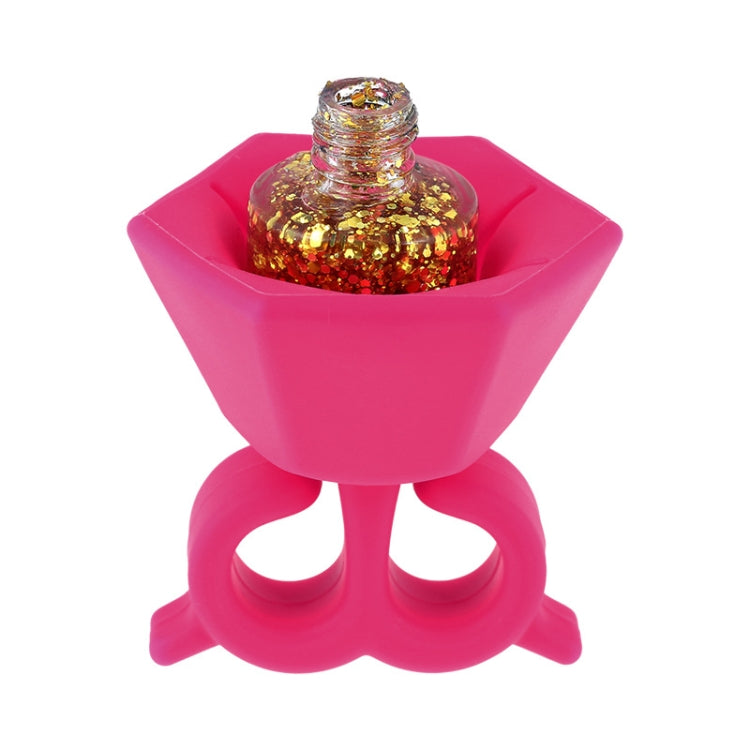 Wearable Nail Polish Bottle Cover Silicone Anti-splash Nail Polish Finger Holder Random Colour Delivery