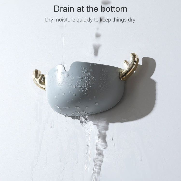 Cartoon Animal Cute Deer Soap Holder Seamless Wall-Mounted Bathroom Storage Box