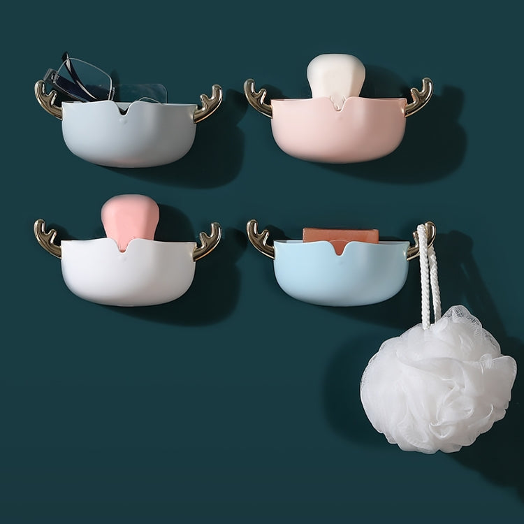 Cartoon Animal Cute Deer Soap Holder Seamless Wall-Mounted Bathroom Storage Box