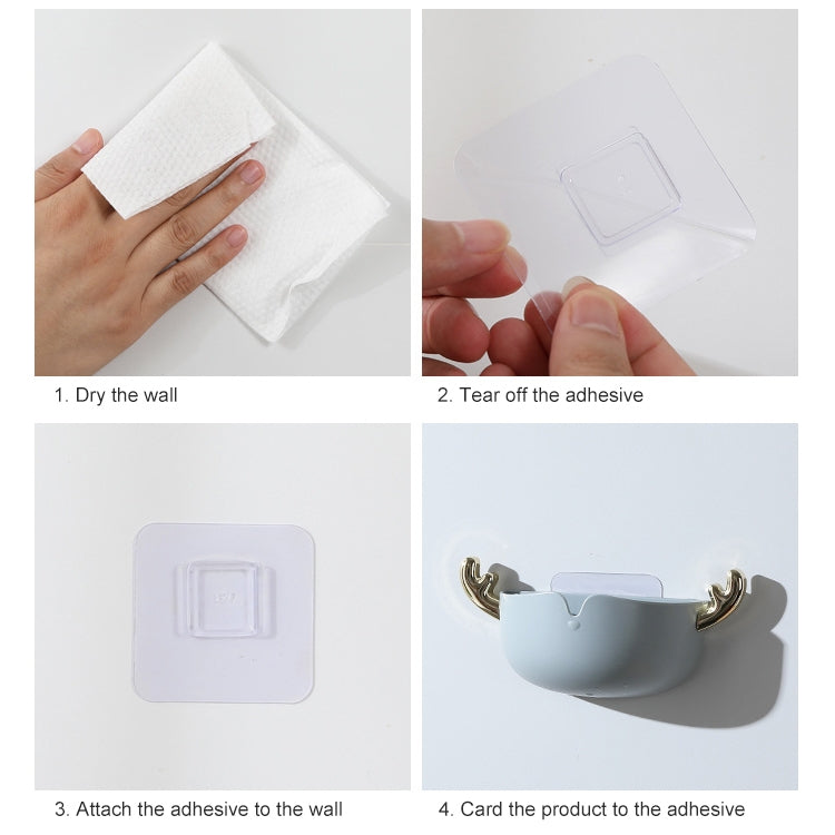 Cartoon Animal Cute Deer Soap Holder Seamless Wall-Mounted Bathroom Storage Box