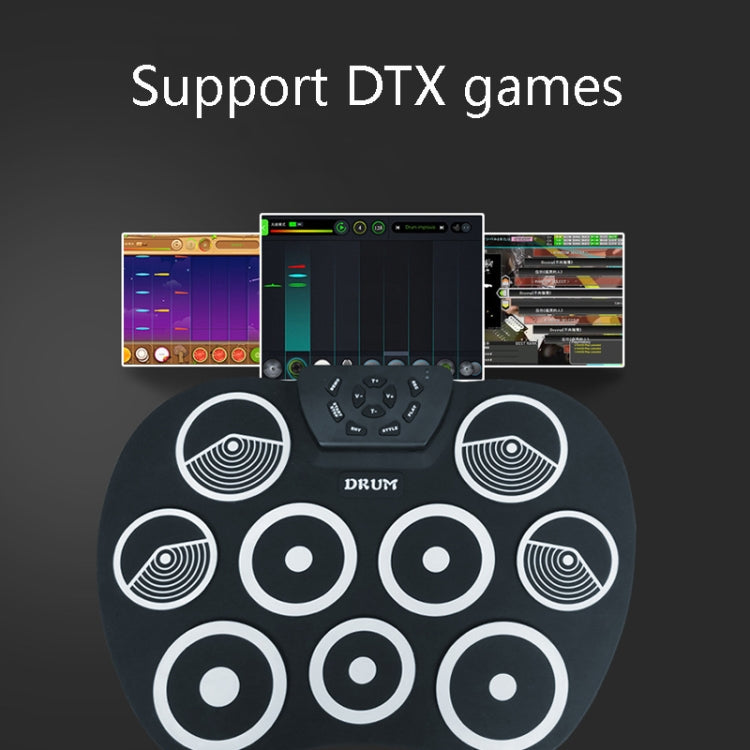 Silicone Folding Portable Hand-Rolled Drum DTX Game Strike Board