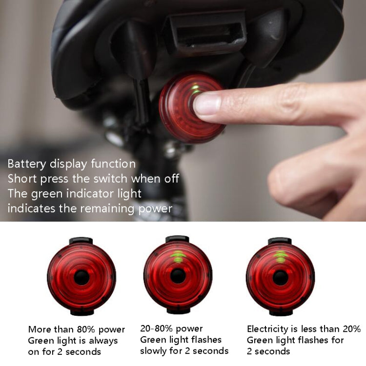 Portable Intelligent Sensing Brake Light Safety Warning Light USB Charging Waterproof Lamp With Electricity Display Taillight