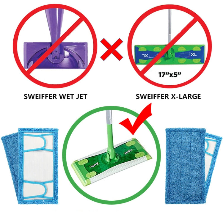 2 PCS Wet And Dry Mop Replacement Cloth Strap Type Mop Head Accessory For Swiffer Sweeper