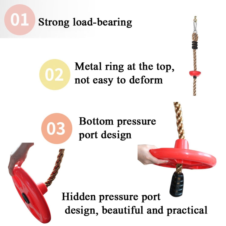 Children Swing Climbing Rope Big Small Disc Sling Rope Swing,Random Color Delivery