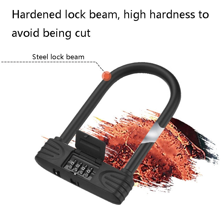 Bold Steel U-Shaped Bicycle Password Lock Motorcycle Electric Car Anti-Theft Password Lock