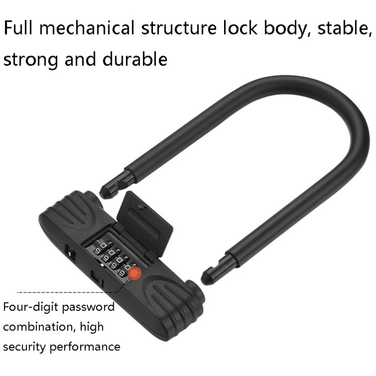 Bold Steel U-Shaped Bicycle Password Lock Motorcycle Electric Car Anti-Theft Password Lock