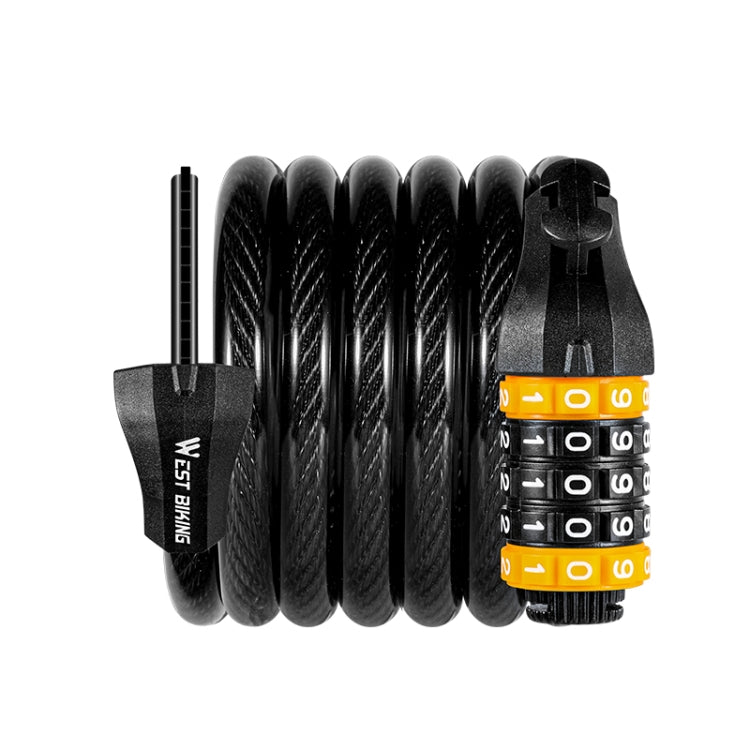 WEST BIKING YP0705061-0705062 Bicycle Password Lock Mountain Bicycle Strip Wire Anti-Theft Lock