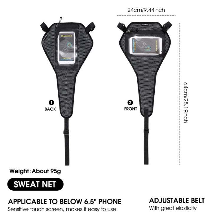 WEST BIKING YP0719251 Bicycle Mobile Phone Bag Road Vehicles Anti-Sweat Net