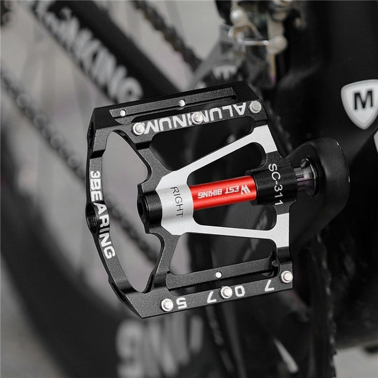 1pair WEST BIKING YP0802083 Mountain Bike Aluminum Alloy Pedal Lightweight Bearing Foot Pedal