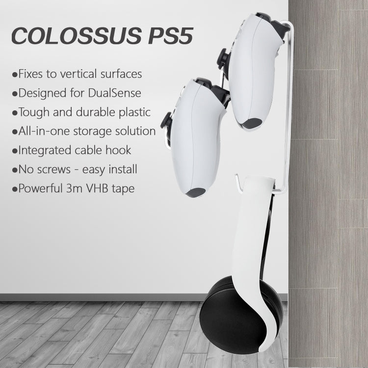 Gamepad & Headphone Three-In-One Wall Mounted Hanger For PS5 / PS4