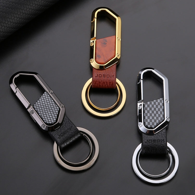 JOBON ZB-106A Business Men Metal Keychain Double Loop Car Pendant Keychain
