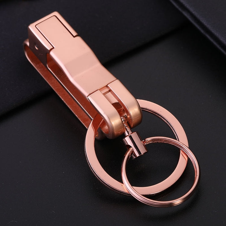 JOBON ZB-8782 Car Keychain Men Metal Anti-Lost Double Ring Detachable Keychain