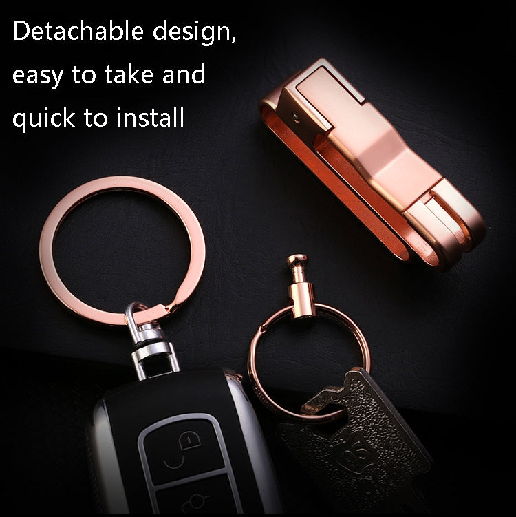 JOBON ZB-8782 Car Keychain Men Metal Anti-Lost Double Ring Detachable Keychain