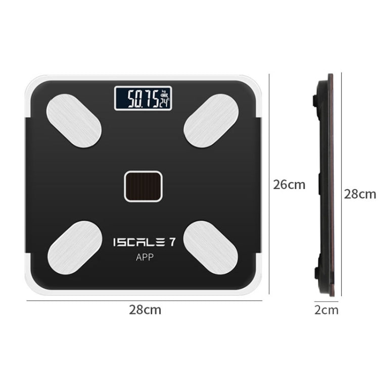 ISCRLE7 Smart Weight Scale Bluetooth Body Fat Measuring Instrument Solar Energy Charging(Rose Gold)