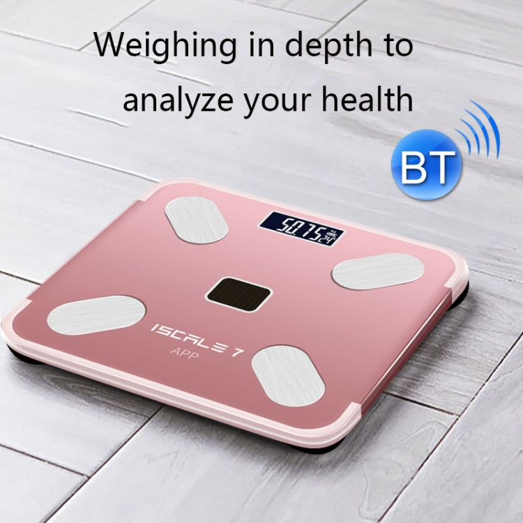 ISCRLE7 Smart Weight Scale Bluetooth Body Fat Measuring Instrument Solar Energy Charging(Rose Gold)