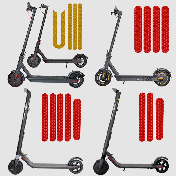 Scooter Stickers Reflective Cursor Scooter Mudguard Reflective Sticker For Ninebot ES2 (Yellow)