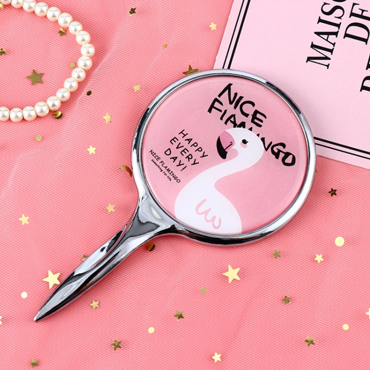 Mini Handle Vanity Mirror Portable Hand-held Vanity Mirror, Random Pattern Delivery