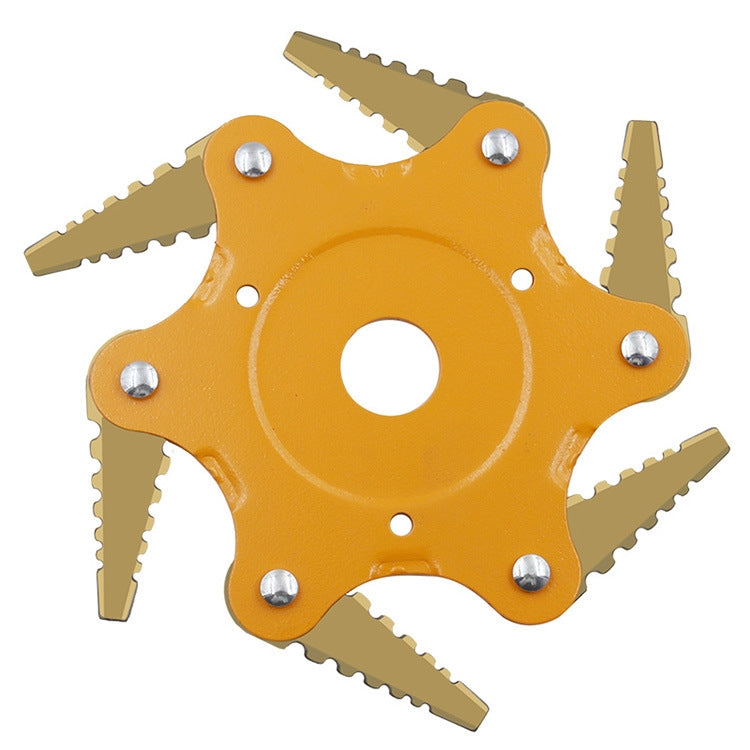 Toothed Mower Blade Six-Leaf Cyclone Blade Agricultural Weeder Parts